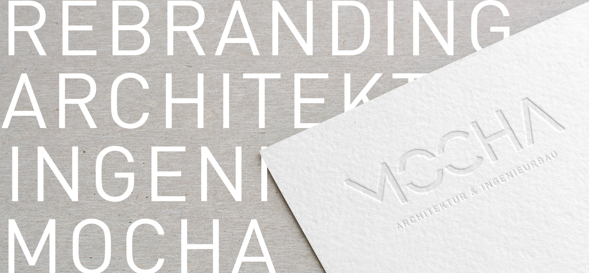 Mocha Architektur- & Ingenieurebüro – Ansicht Prägung des Logos auf Papier